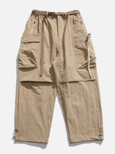Pantalon cargo plissé à grandes poches